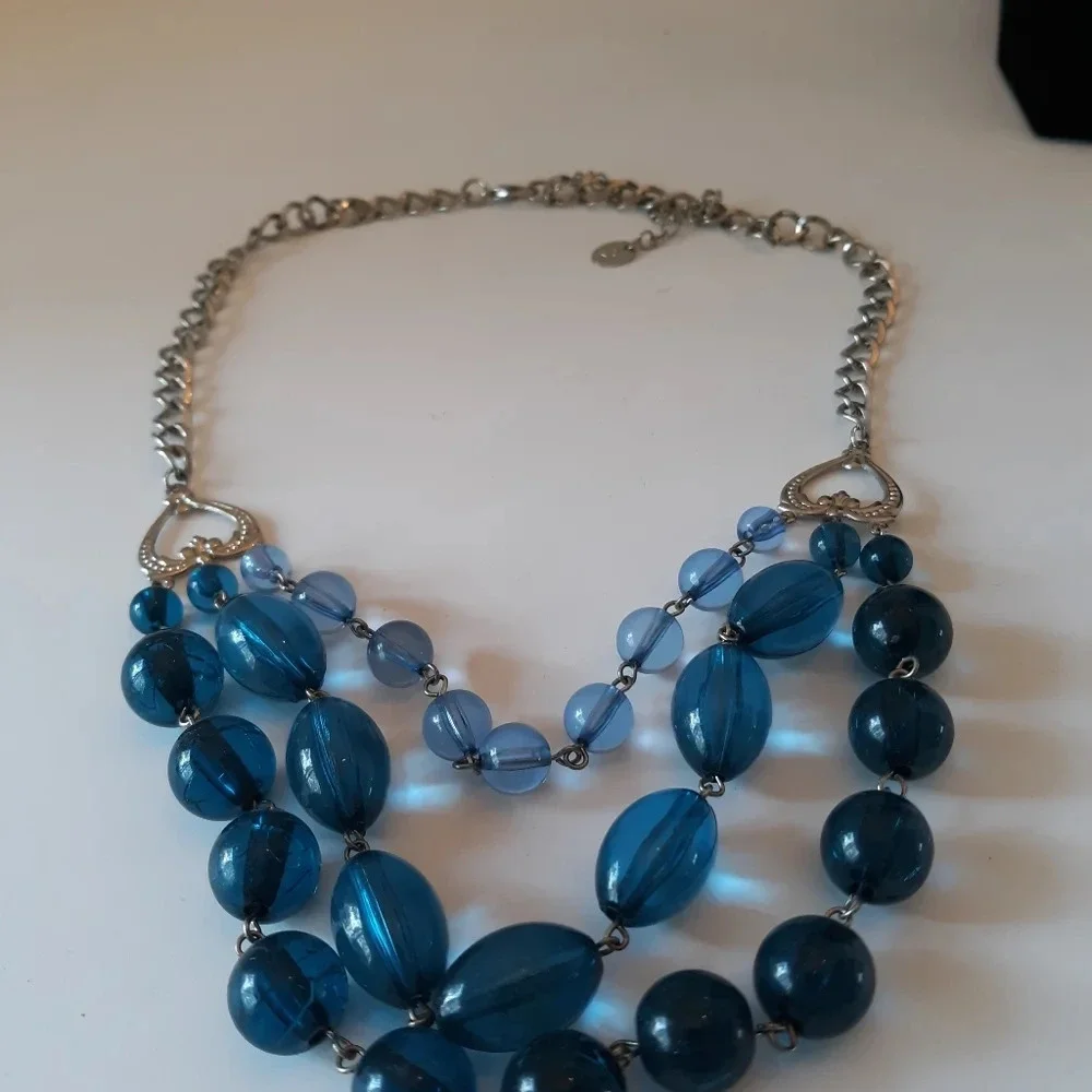 Blue beaded necklace from Icing